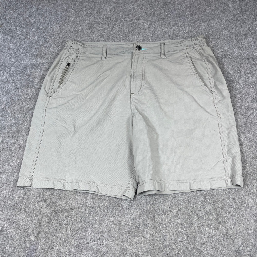 Free Fly Mens Gray Hybrid Performance Shorts Size Lg Elastic Waist Zip Pocket